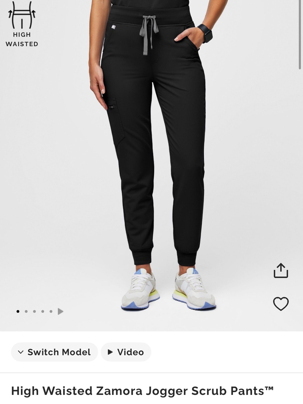 Figs Black High-Waisted Zamora Jogger Scrub Pants